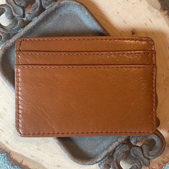 NWOT TORY BURCH COGNAC LEATHER CARD HOLDER! - Picture 3 of 4